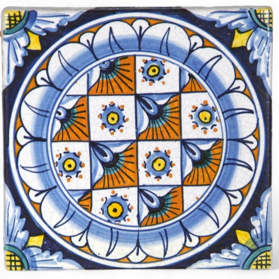 ANTICA DERUTA: Deluxe Hand Painted Ceramic Authentic Deruta Tile