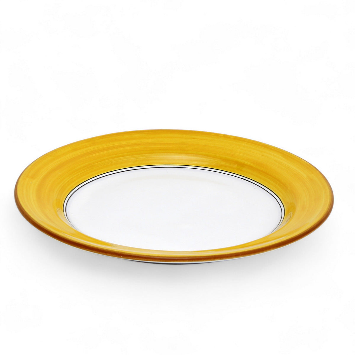 MONOCOLORE: Hand Painted Tray/Saucer for Large Deruta Planters (7031/35) YELLOW/ORANGE