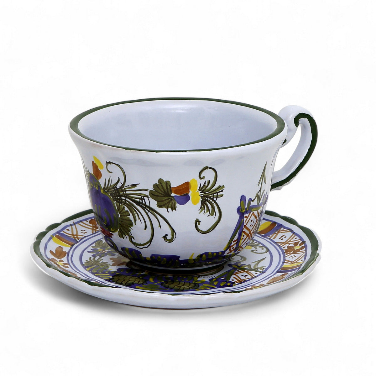 FAENZA-CARNATION: Coffee Tea Cup and Saucer [R]
