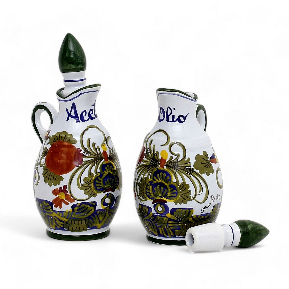 FAENZA-CARNATION: Oil and Vinegar Salt and Pepper menage [R]