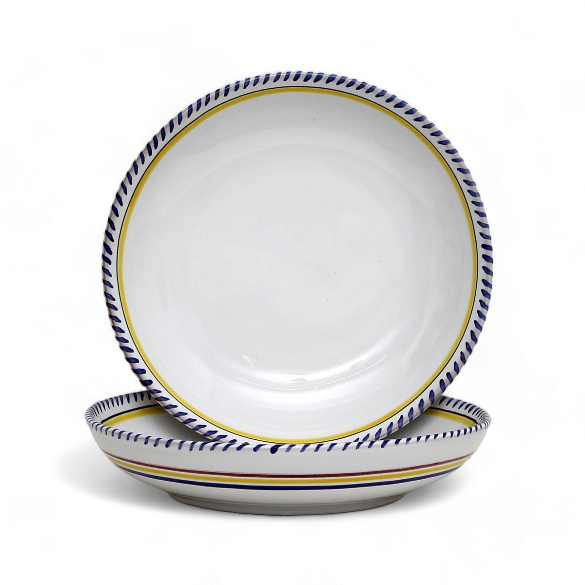 DERUTA BLUE SIMPLE : Risotto/Pasta/Cioppino round shallow coupe bowl