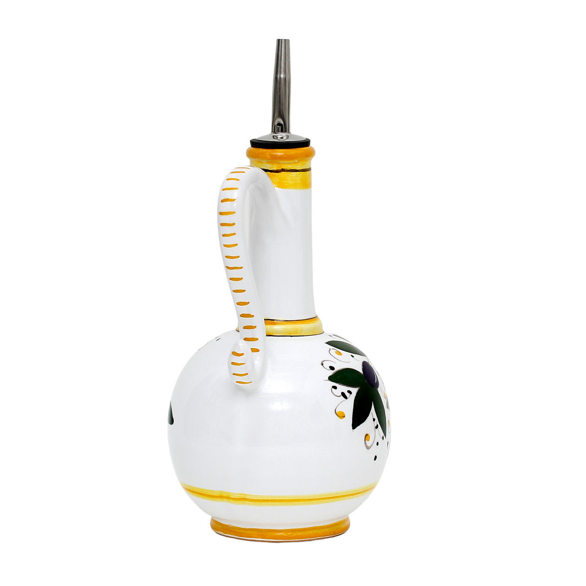 GIFT BOX: With authentic Deruta hand painted ceramic - OLIVA: OLIVE OIL BOTTLE DISPENSER DERUTA