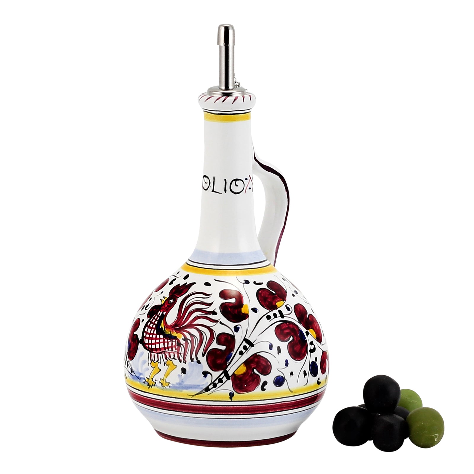 ORVIETO RED ROOSTER: Olive Oil Bottle Dispenser Deluxe
