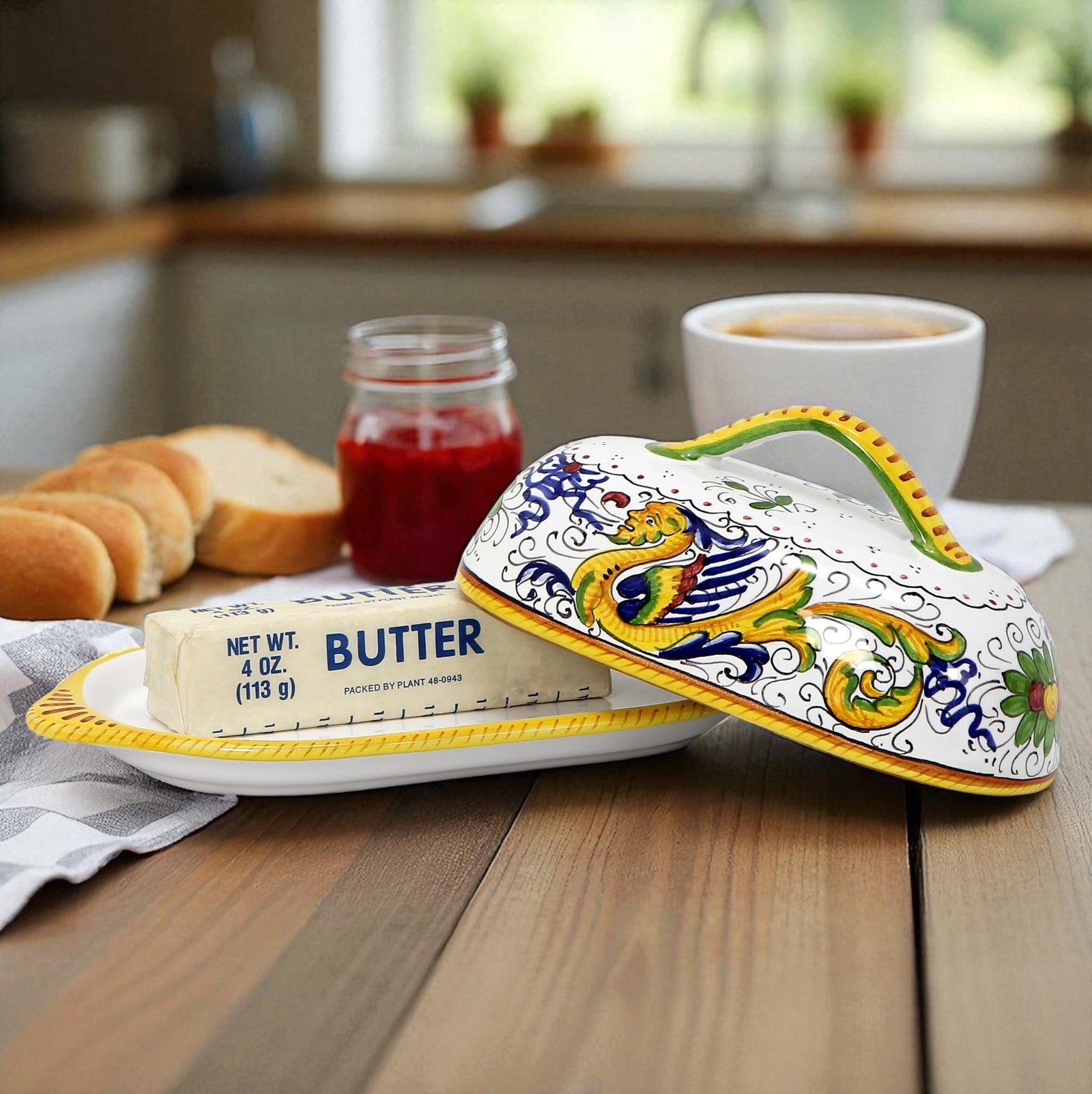 RAFFAELLESCO DELUXE: Butter dish with cover - artisticaitalian.com