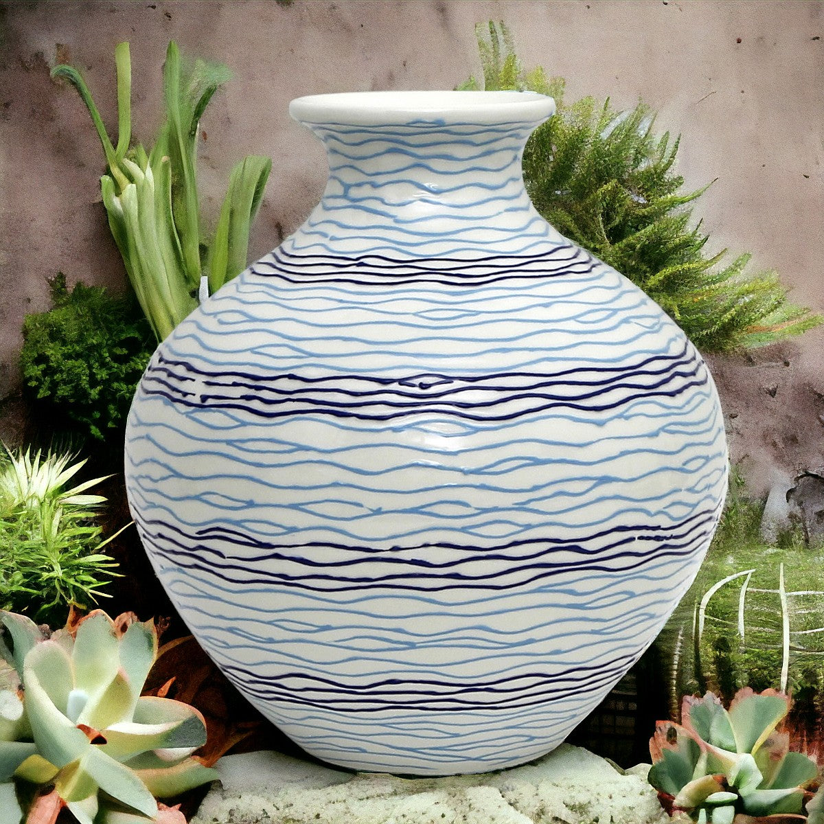 MARE BLU: Large Shaped Traditional Vase - artisticaitalian.com