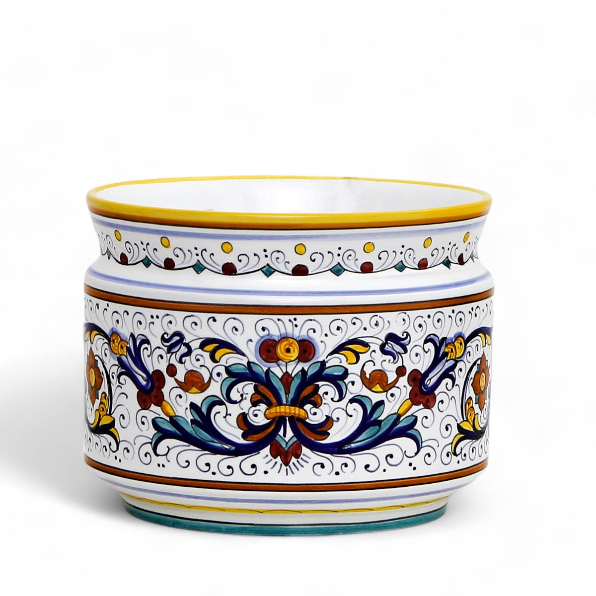 RICCO DERUTA DELUXE: Cylindrical Cover Pot Ricco Deruta Design - Cachepot Planter (Small)