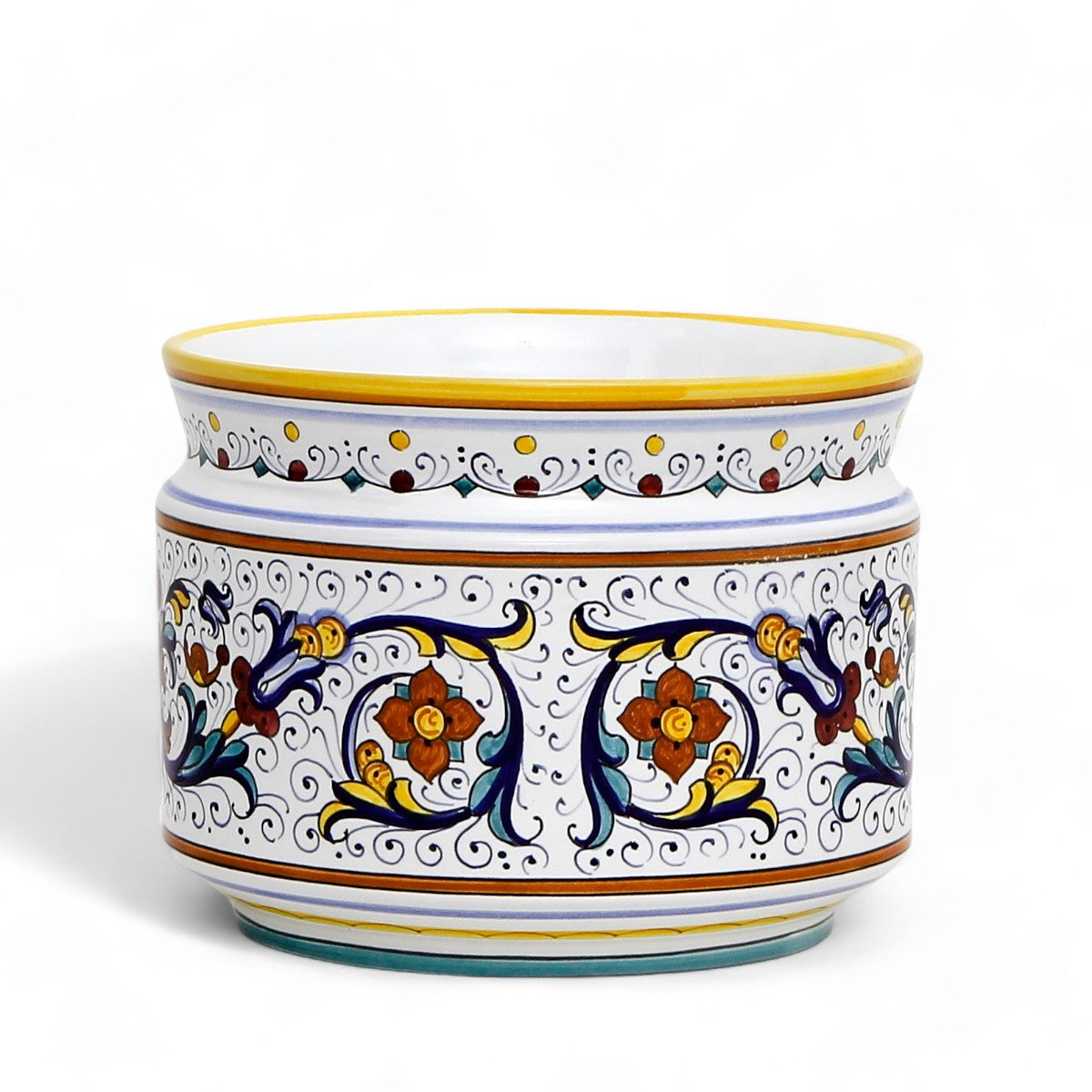 RICCO DERUTA DELUXE: Cylindrical Cover Pot Ricco Deruta Design - Cachepot Planter (Small)