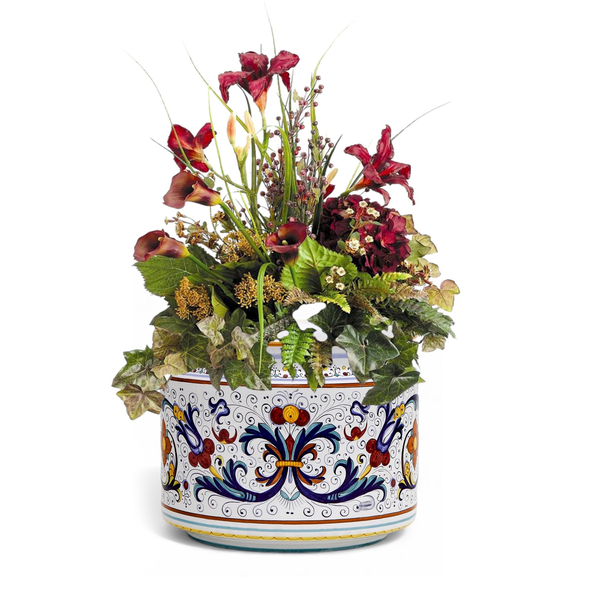 RICCO DERUTA DELUXE: Cylindrical Cover Pot Ricco Deruta Design - Cachepot Planter (Small)