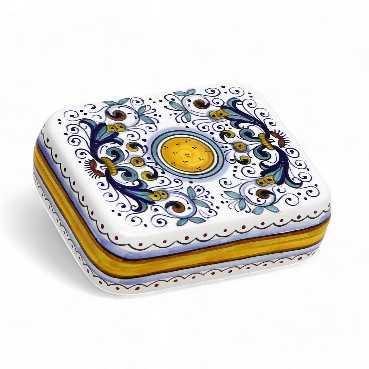 LOVE.ly Deruta Keepsake Rectangular Box with 12 Baci Perugina - RICCO DERUTA design
