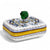 JEWERLY BOX: Authentic Deruta Keepsake Rectangular Box with Murano Knob - RICCO DERUTA design