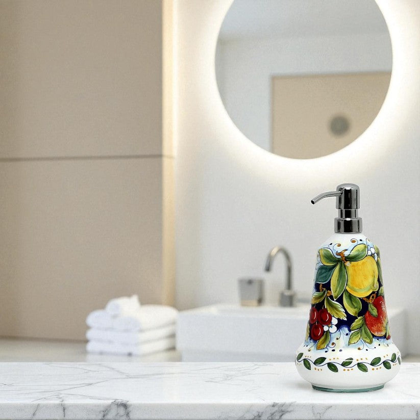 DERUTA FRUTTA: Liquid Soap/Lotion Dispenser with Chrome Pump (Large 26 OZ)