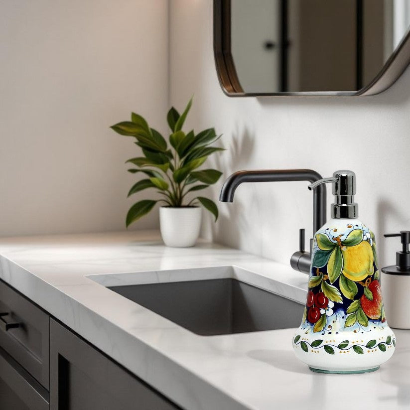 DERUTA FRUTTA: Liquid Soap/Lotion Dispenser with Chrome Pump (Large 26 OZ)