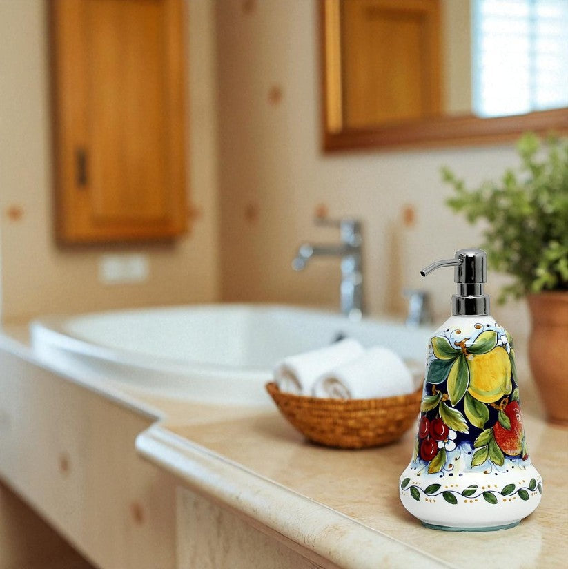 DERUTA FRUTTA: Liquid Soap/Lotion Dispenser with Chrome Pump (Large 26 OZ) - artisticaitalian.com
