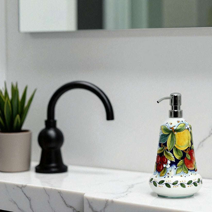 DERUTA FRUTTA: Liquid Soap/Lotion Dispenser with Chrome Pump (Large 26 OZ)