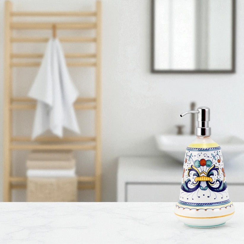 RICCO DERUTA CLASSICO: Liquid Soap/Lotion Dispenser with Chrome Pump (Large 26 OZ)