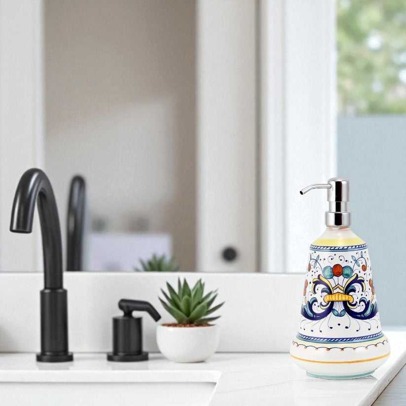 RICCO DERUTA CLASSICO: Liquid Soap/Lotion Dispenser with Chrome Pump (Large 26 OZ)