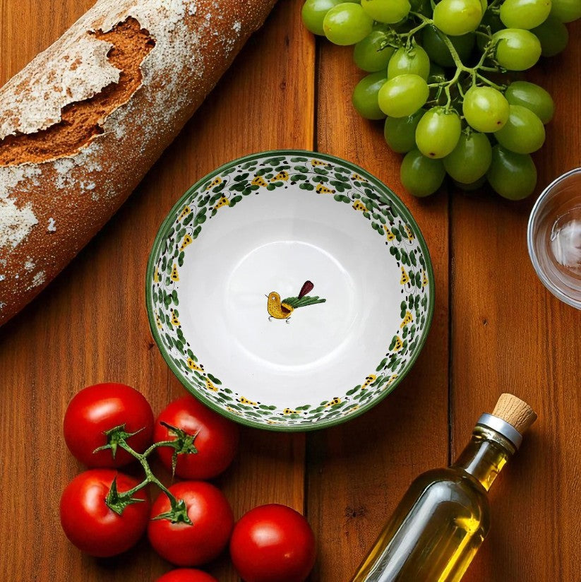 ARABESCO VERDE DERUTA: Serving Coupe Salad/Pasta Bowl