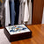 RICCO ITALIA DERUTA: WOOD BOX Lined large wood keepsake box with printed tile - Ricco Italia Deruta Design