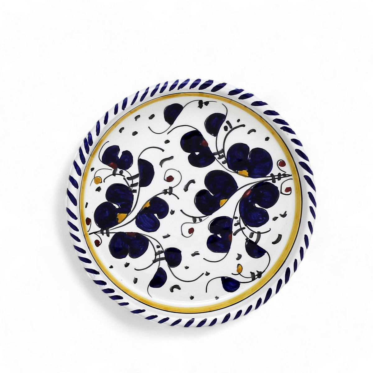 ORVIETO BLUE ROOSTER: Deruta Dipping Bowl/Coaster
