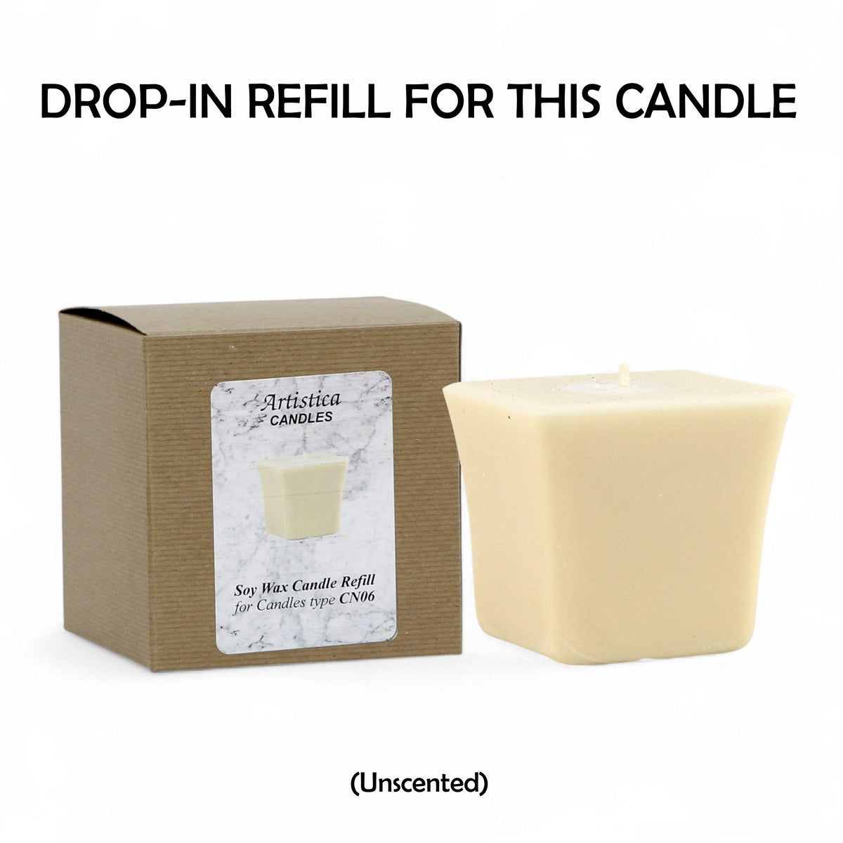 PURITY SPA CANDLE: Square Flared Candle pure White