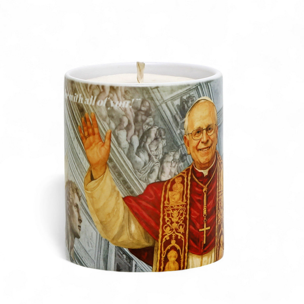 Commemorative Candle Pope Leo XIV – Porcelain Tumbler with Soy Wax