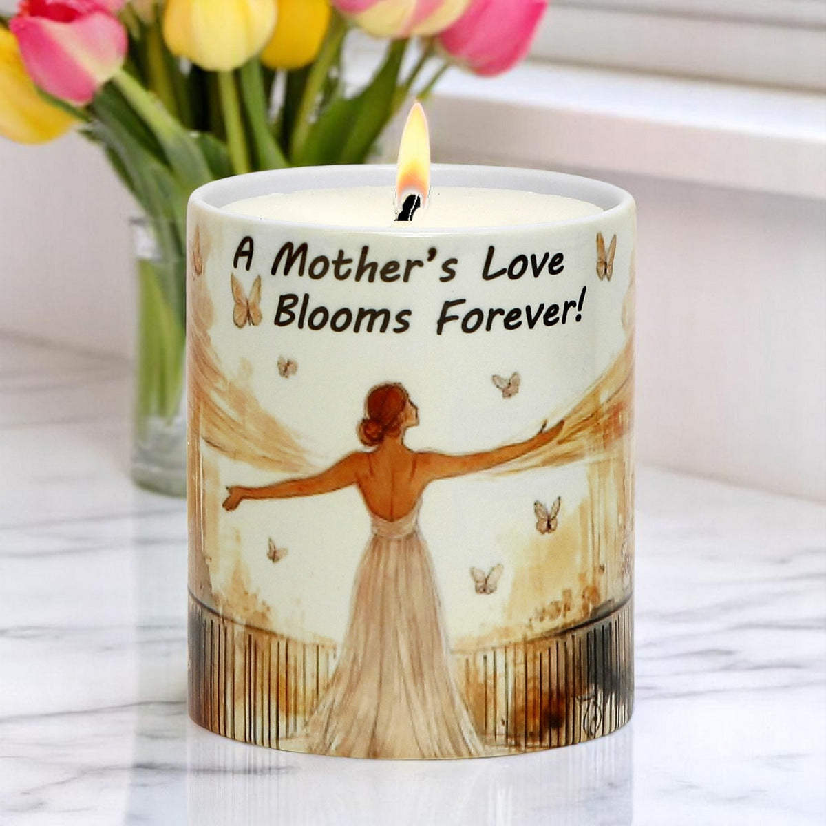 SUBLIMART: Mother's Day Candle "Mother's Love Blooms Forever!" by RC Designs