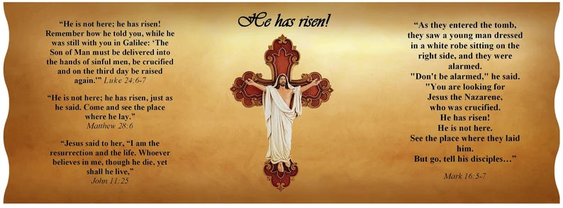 SUBLIMART: Prayer Candle - Porcelain Soy Wax Candle - The Easter Crucifix Prayer