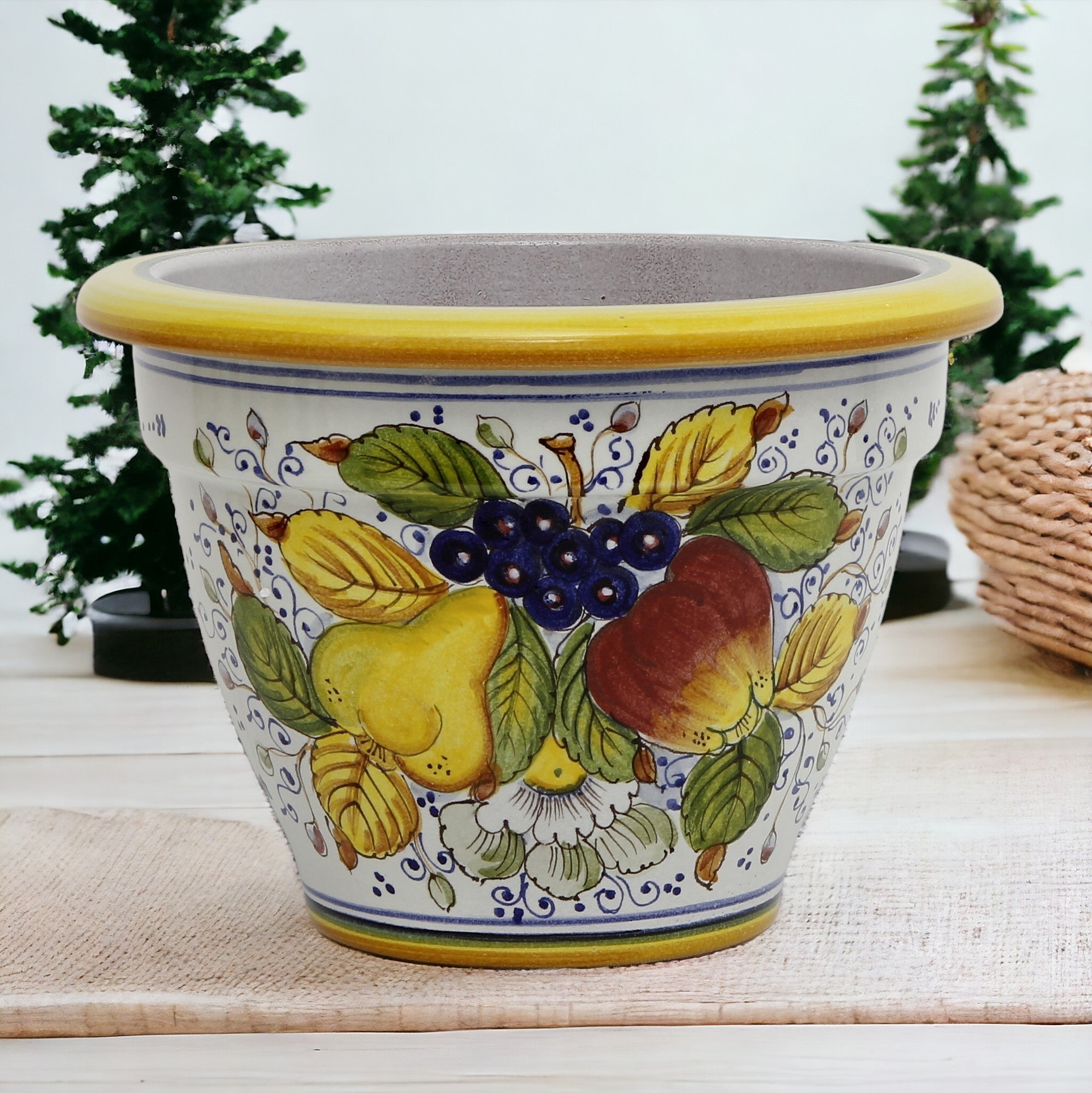 TOSCANA PLANTER: Round Tuscan planter/vase 'Campana' - Strong Terracotta indoor/outdoor freeze resistant - FRUTTA Design