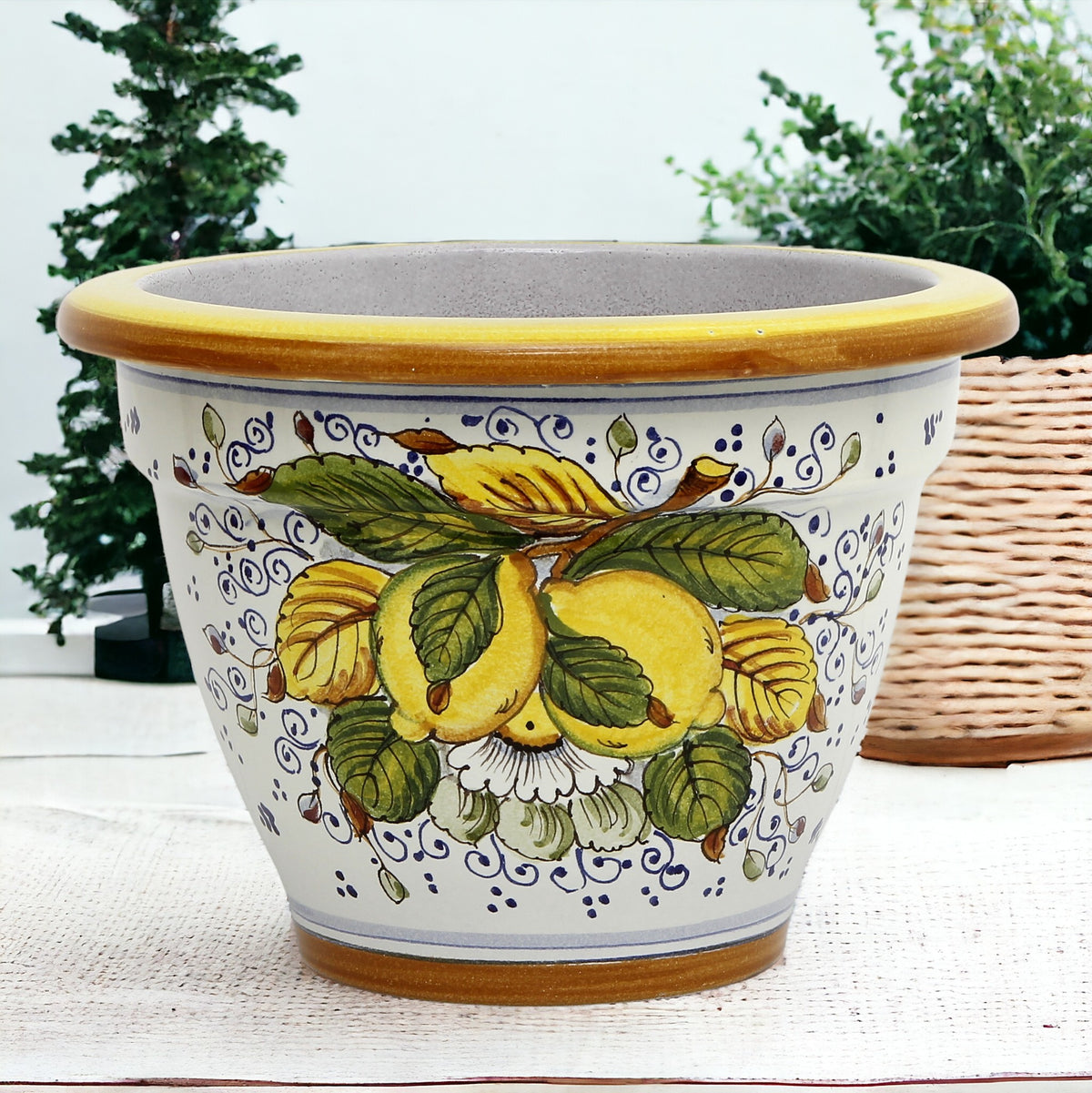 TOSCANA PLANTER: Round Tuscan planter/vase 'Campana' - Strong Terracotta indoor/outdoor freeze resistant - POSITANO Design