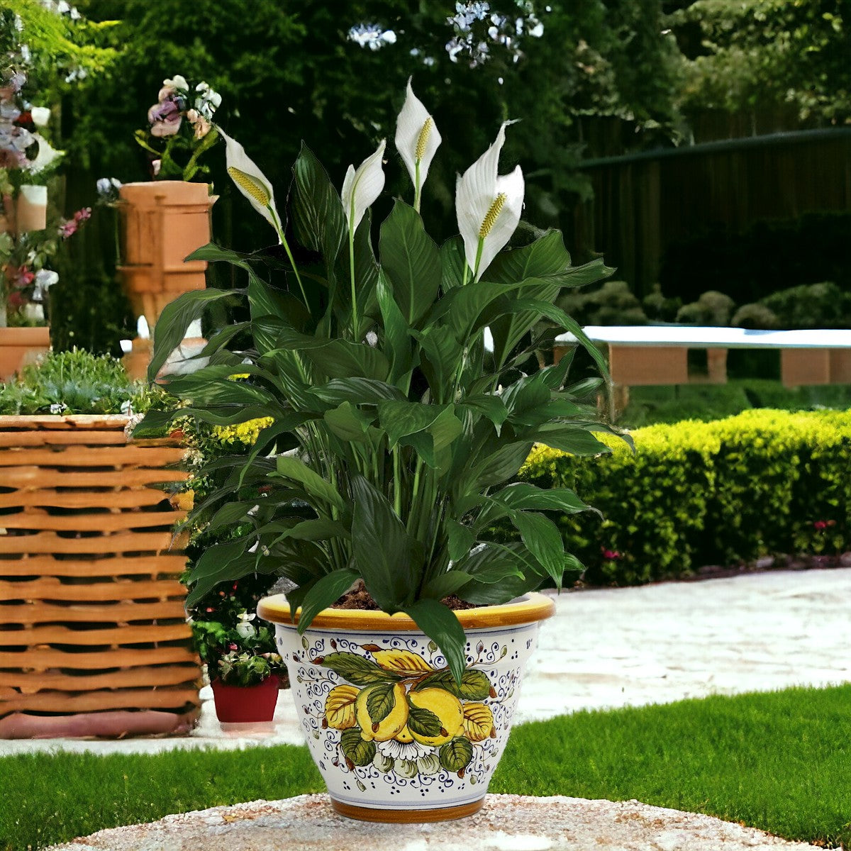 TOSCANA PLANTER: Round Tuscan planter/vase 'Campana' - Strong Terracotta indoor/outdoor freeze resistant - POSITANO Design