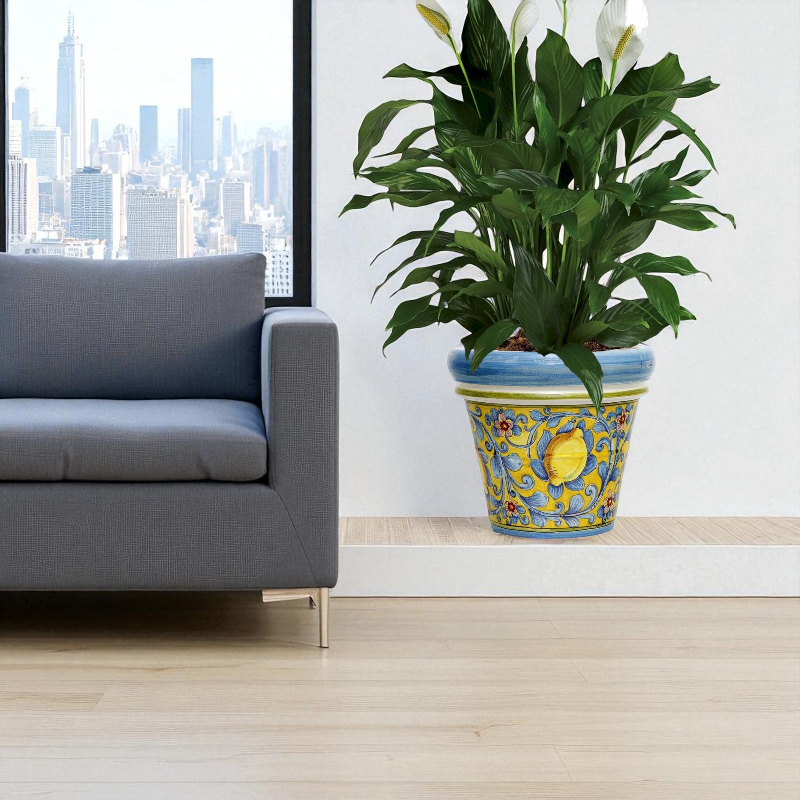 TOSCANA PLANTER: Medium Round Tuscan Limoniera planter/vase 'Conca' - Strong Terracotta indoor/outdoor freeze resistant - CAPRI Design