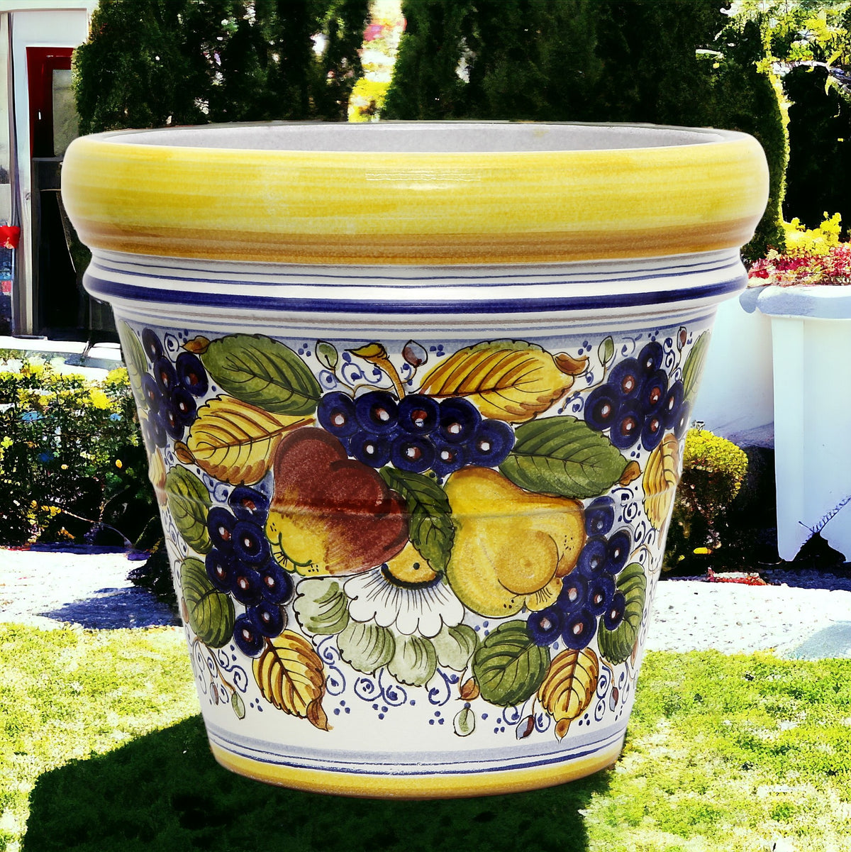 TOSCANA PLANTER: Medium Round Tuscan Limoniera planter/vase 'Conca' - Strong Terracotta indoor/outdoor freeze resistant - FRUTTA Design