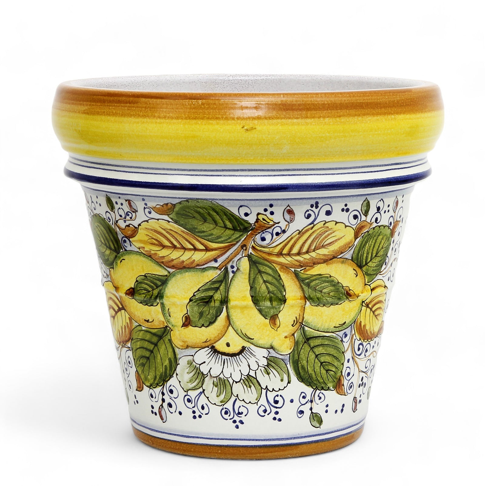 TOSCANA PLANTER: Medium Round Tuscan Limoniera planter/vase 'Conca' - Strong Terracotta indoor/outdoor freeze resistant - POSITANO Design
