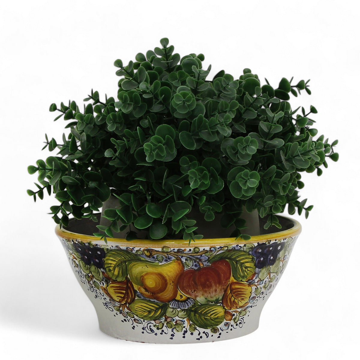 TOSCANA PLANTER CIOTOLA: Medium Round Tuscan Lown Bowl Planter 'Ciotolone' - Strong Terracotta indoor/outdoor freeze resistant - FRUTTA Design