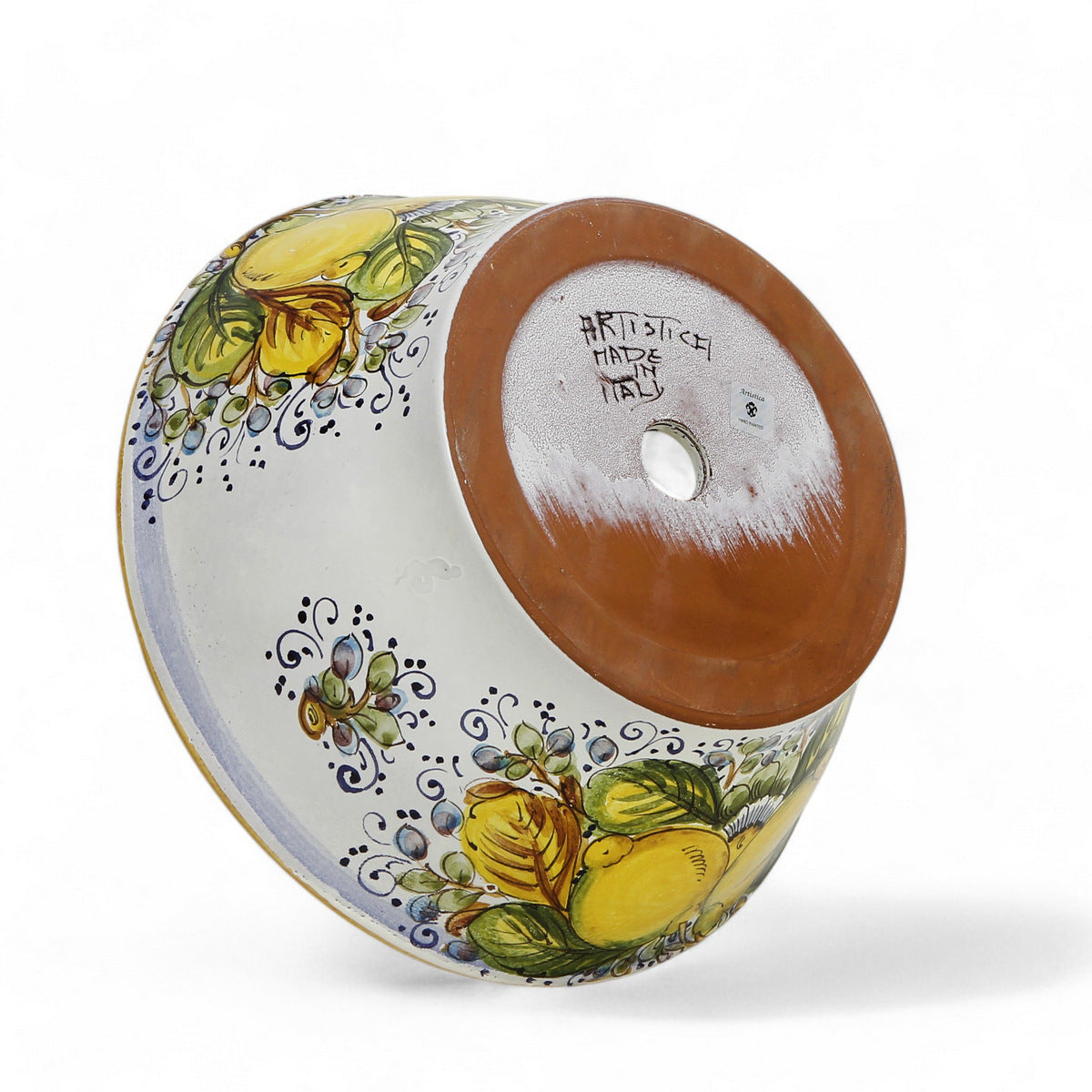 TOSCANA PLANTER CIOTOLA: Medium Round Tuscan Lown Bowl Planter 'Ciotolone' - Strong Terracotta indoor/outdoor freeze resistant - POSITANO Design