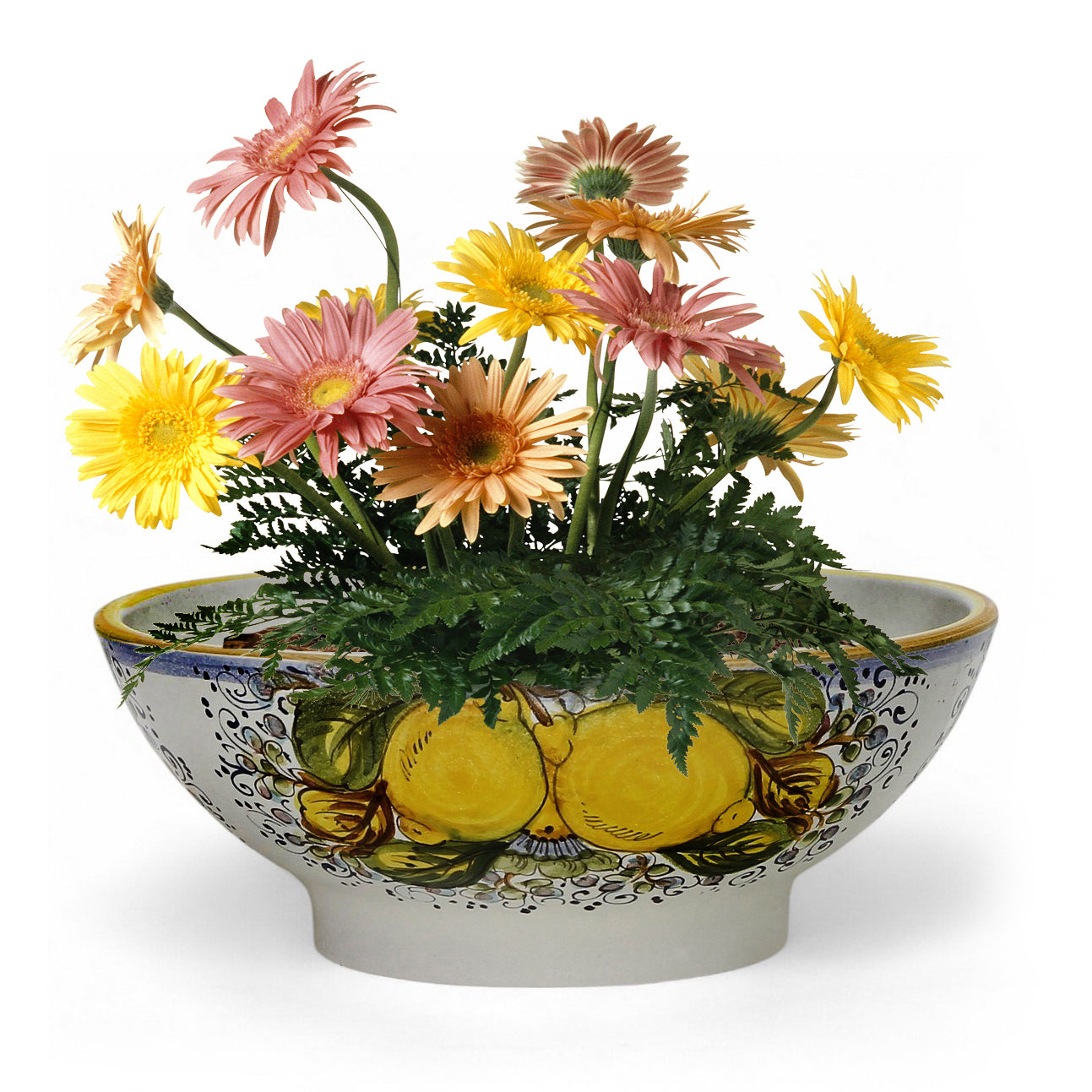 TOSCANA PLANTER: Large Round Tuscan Lown Bowl Planter 'Ciotolone' - Strong Terracotta indoor/outdoor freeze resistant - POSITANO Design