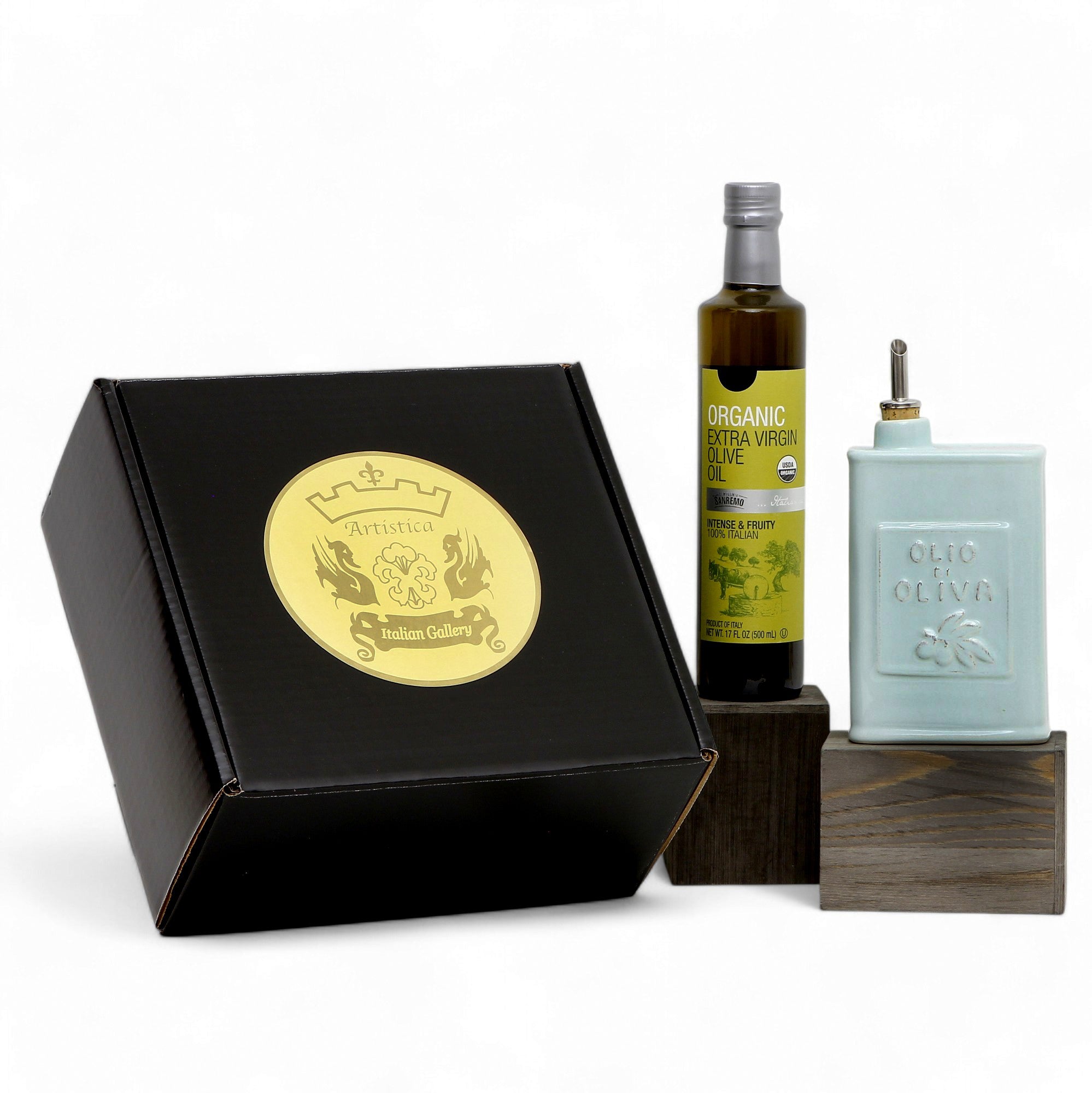 GIFT BOX: With VIETRI Olive Oil Can Dispenser + EVOO bottle - LASTRA AQUA Design