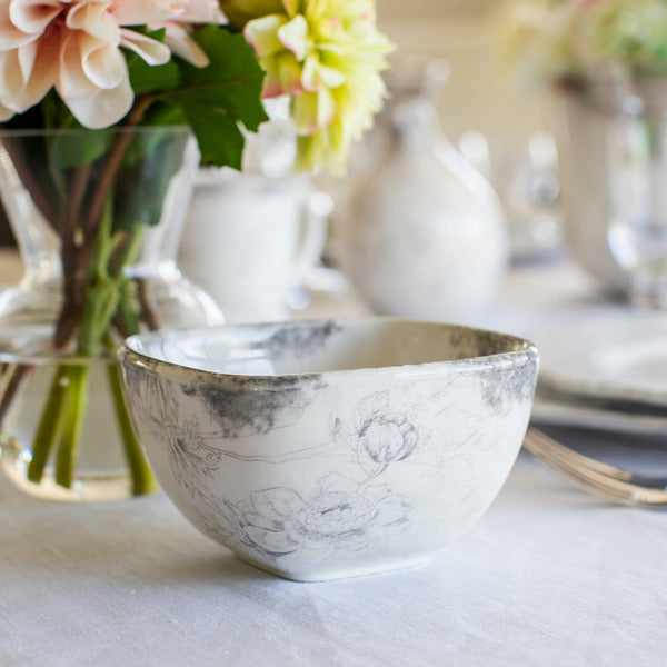 ARTE ITALICA: Giulietta Square Cereal Bowl Gray/White