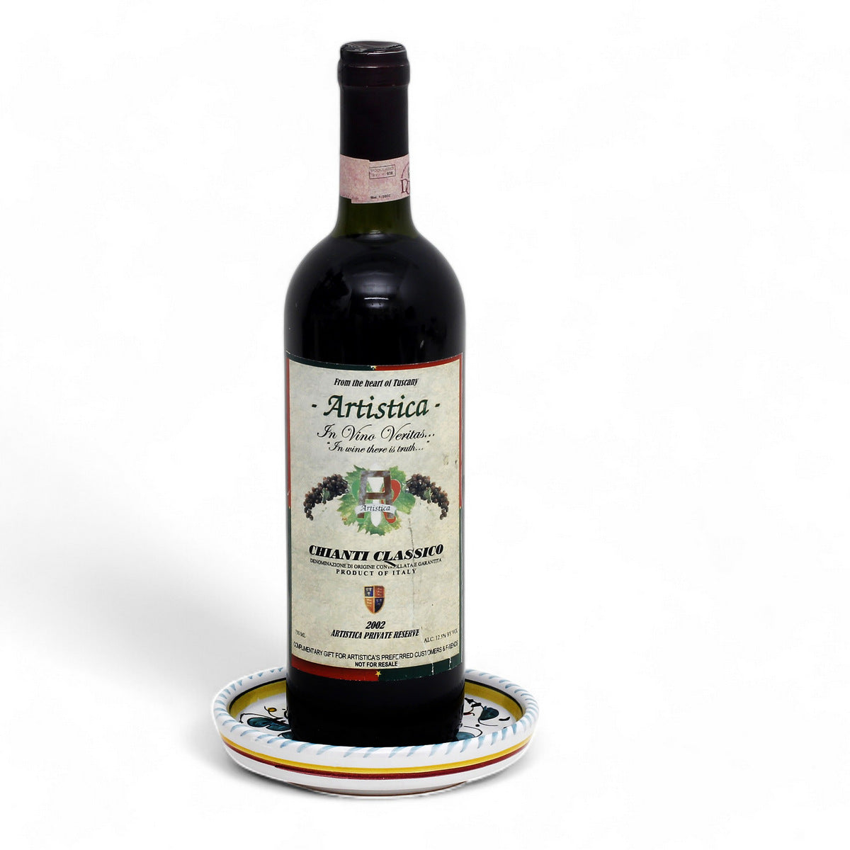 ORVIETO GREEN ROOSTER: Deruta Dipping Bowl/Coaster