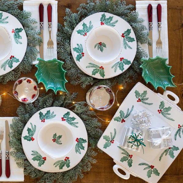 VIETRI: Lastra Evergreen Handled Square Platter Tray [R]