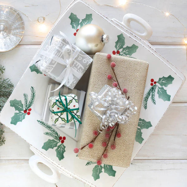 VIETRI: Lastra Evergreen Handled Square Platter Tray [R]