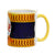 SUBLIMART: Palio di Siena Porcelain printed mug - Yellow Handle & Rim - Design by Mario Bruno - NICCHIO (Shell)