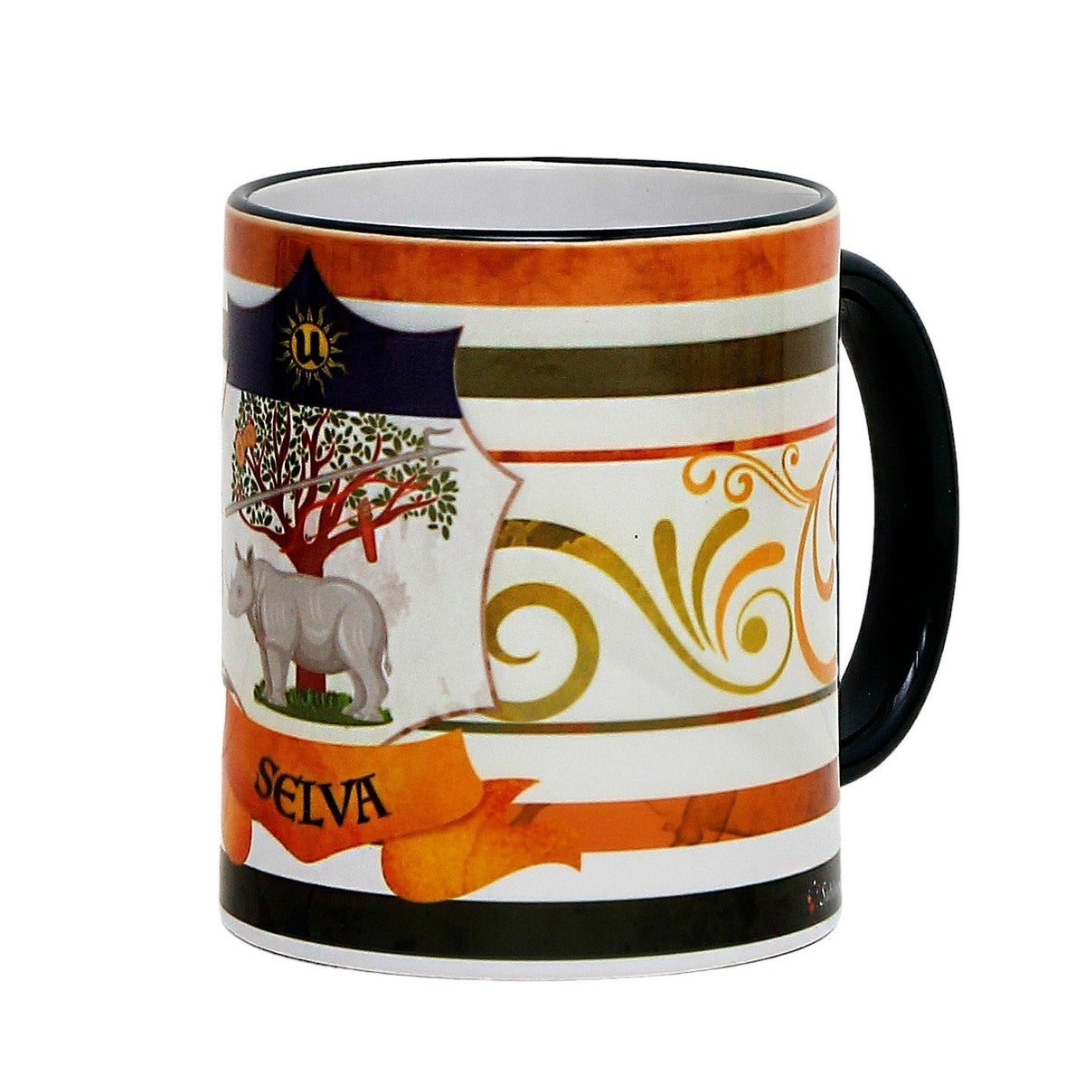 PALIO DI SIENA: Porcelain printed mug Set of 4 bundle: ONDA+SELVA+CHIOCCIOLA+PANTERA