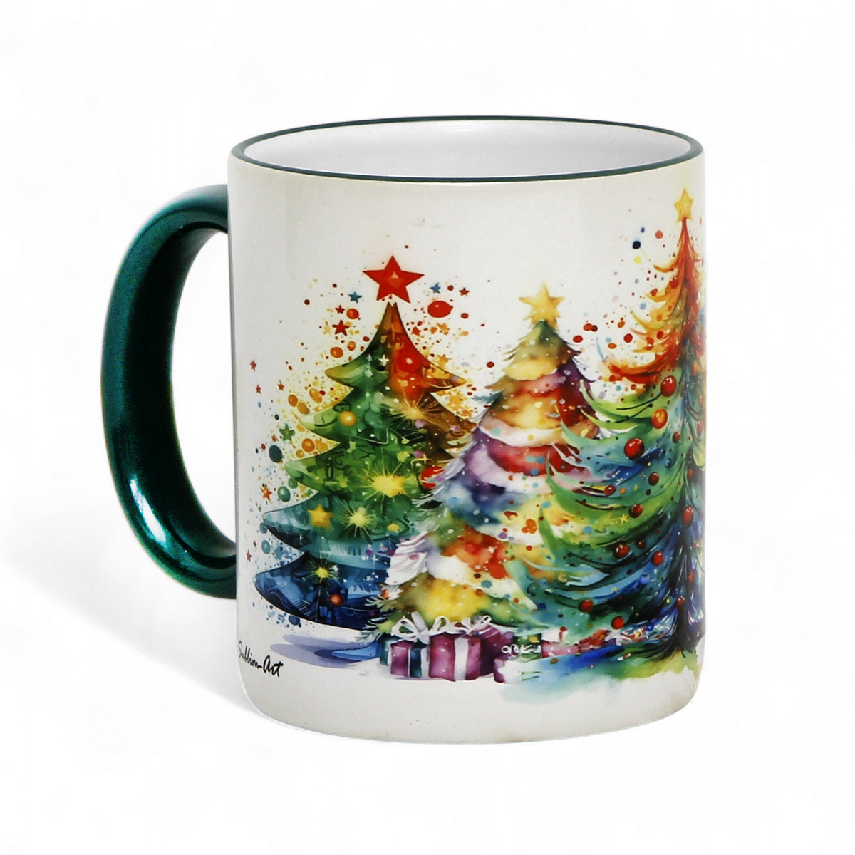 SUBLIMART: Designer Christmas Ceramic Deluxe Boxed Bundle - 2 Mugs (Red+Green)