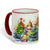 SUBLIMART: Designer Christmas Ceramic Deluxe Mug - Red, Green and White Handles (11 Oz.)