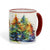 SUBLIMART:  Designer Christmas Ceramic Deluxe Bundle - 2 Mugs (Red+Green) + 1 Candle