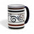 SUBLIMART: The Scroll & Stripe 15 Oz Coffee Mug by Mario Bruno Design