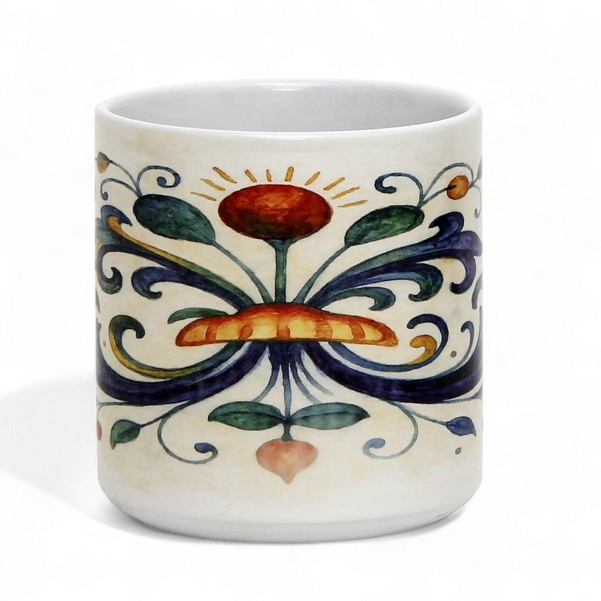 RICCO ITALIA DERUTA: Porcelain mug featuring Ricco Italia Deruta design by Mario Bruno. (11 Oz or 20 Oz)