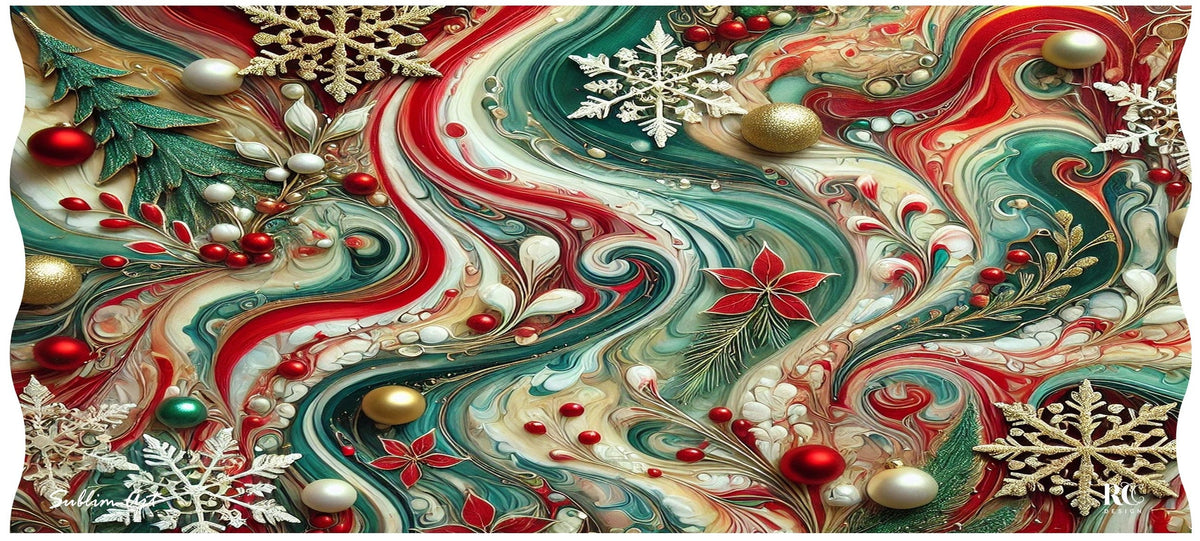 SUBLIMART: Christmas Ceramic Mug – Fluid Wave Design by RC Designs (Pattern #03)