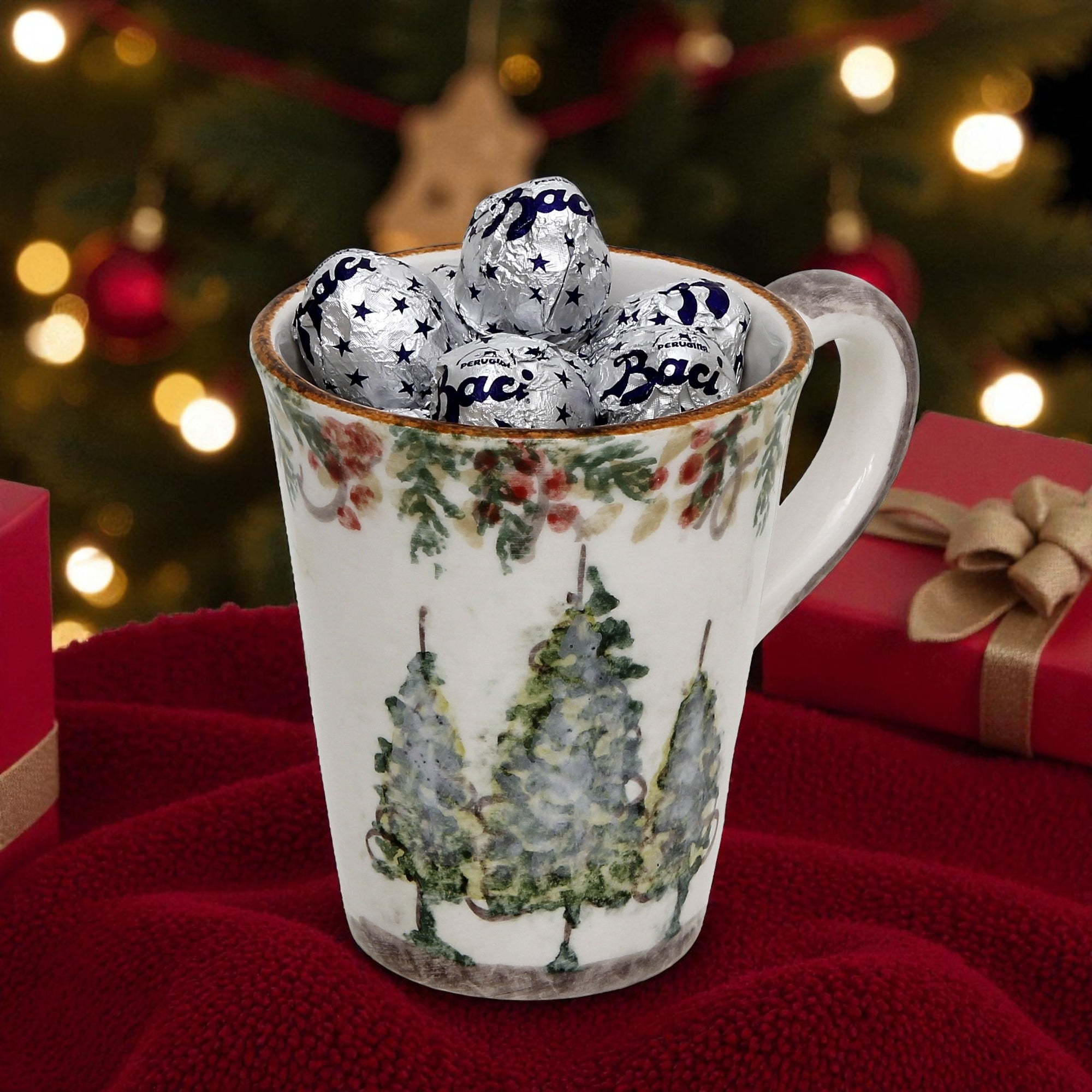 LOVE.ly: ARTE ITALICA Natale Mug with 8 Baci Perugina